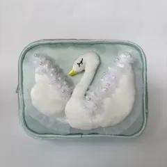 タグ付き✨【未使用】LUDLOW スワン 白鳥 ティッシュケース付きポーチ