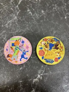 【２個セット】ディズニー刺繍缶バッジ ビスケット2