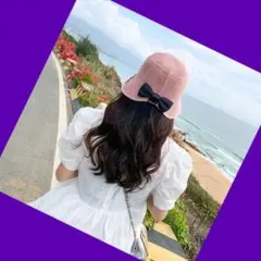 最新！流行☆美品☆ストローハット　バッグリボンカラーセレクト可能！麦わら帽子