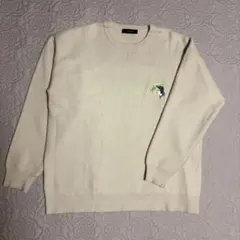 【RAGEBLUE】 クルーネックセーター 刺繍ロゴ ベージュ 古着