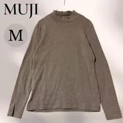 無印良品 MUJI モックネックT 長袖 M あったかインナー