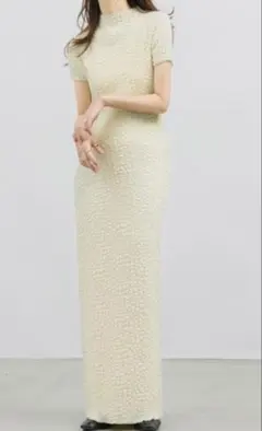 NEUNA バックスリットシャーリングロングワンピース