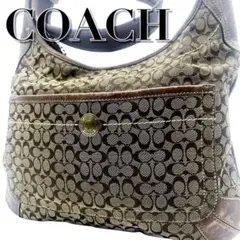 ★良品 COACH コーチ シグネチャー ショルダーバッグ ホーボー レトロ