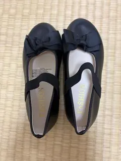 ファッション リボン付きバレエシューズ 黒