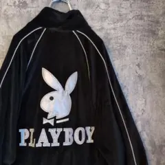タグ付　プレイボーイ　両面刺繍ロゴ　ベロアジャージ　ゆるダボ　ビンテージ90s