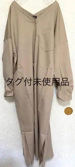 ★タグ付き未使用品　ノーカラーシャツワンピース　B★