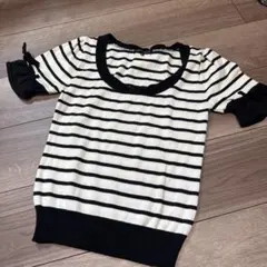 MISCH MASCH ボーダー 半袖 ニット リボン 38のサムネイル