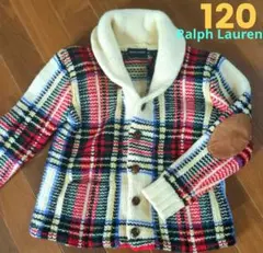 最終値下げ Ralph Lauren　120　カウチン　 毛100%　革　美品