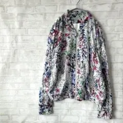 【H&M】花柄 フルジップアップ 長袖ジャンバー Lサイズ a3174