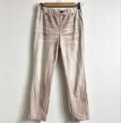 美品✨Y2K 韓国ファッション 色褪せ加工 ピンク ベージュ ストレートデニムM