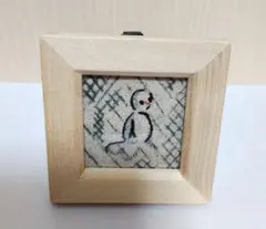 ハンドメイド 雪だるまのフレーム フレーム付