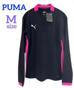 新品 プーマ PUMA プルオーバー 長袖 ブラック×ピンク M