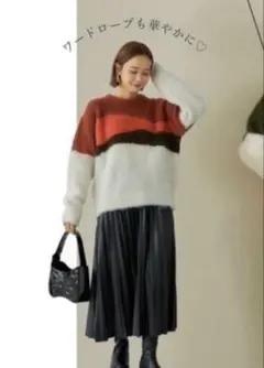 新品タグ付き♡mysacloset×mir.. 田中里奈 桃 ニットプルオーバー