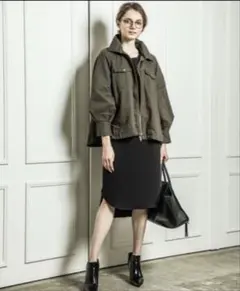 【美品】EmmaTaylor 取外しボア付き ミリタリーフレアブルゾン