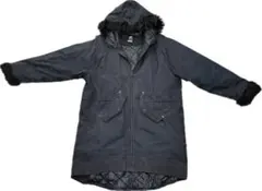 NIKE 黒 フード付き モッズコート　珍デザイン