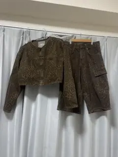 ZARA セットアップ　デニム　ヒョウ柄