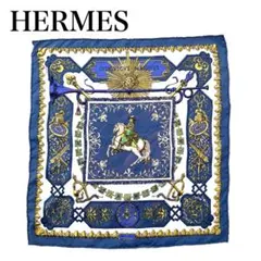 HERMÈS エルメス カレプリセ Clips ブルー系 スカーフ タグあり - メルカリ