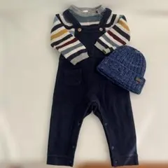 キッズ　80 男の子　H&M ユニクロ　ニット　サロペット　ニット帽
