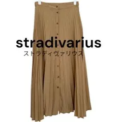 【stradivarius】前開きプリーツスカートベージュ Sサイズのサムネイル
