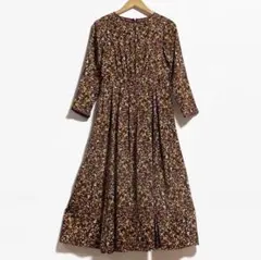 nano universe モザイクフラワータックのロングフレアワンピース