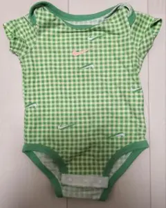 Nike グリーン チェック柄 ロンパース