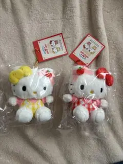 【新品未開封】ハローキティ ぬいぐるみ 2点セット　ハローキティーアップルカフェ