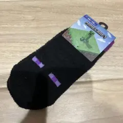 Minecraft キッズ靴下 15-19cm 黒/紫