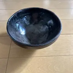 茶道具黒色光沢茶碗