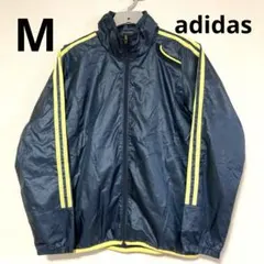 アディダス　ウィンドブレーカー　M　裏地メッシュ　紺色　ネイビー　adidas