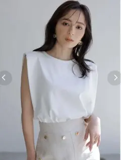 美品】ánuans アニュアンス アシメネックサテンブラウス ホワイト 白