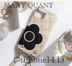 マリークワント　スマホケース　iPhone14.13 ストラップ付き
