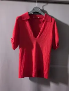 セオリーリュクスtheory luxe カシミヤ100スキッパー半袖ニット38