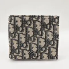 ほぼ未使用 Dior オブリーク コインケース付き 2つ折りウォレット 財布