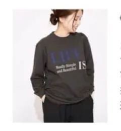 ジャーナルスタンダード LIFEロゴロングTシャツ 　ダークグレー