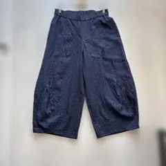 ダークブルー ワイドパンツ キュロット