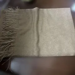 ベージュ フリンジ付きマフラー