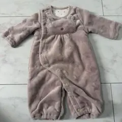 【美品】ベビー ロンパース 70cm くま耳 もこもこ 防寒 カバーオール