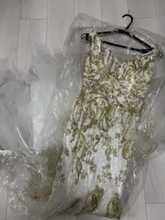 JEAN MACLEAN ビーズ刺繍ロングドレス