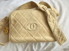 Chanel ベージュ キルティングショルダーバッグ シリアルナンバー有り