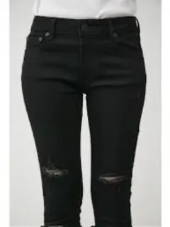 AZUL ブラック スキニーデニム ダメージ加工