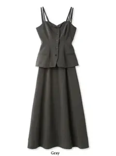 snidel ジレコルセットジャンスカ グレー