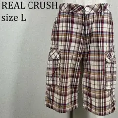 美品 リアルクラッシュ REAL CRUSH チェック ハーフパンツL【432】のサムネイル