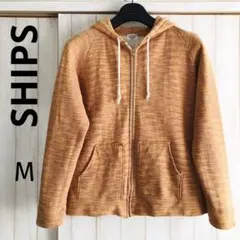 SHIPS シップス ジップパーカー オレンジボーダー柄