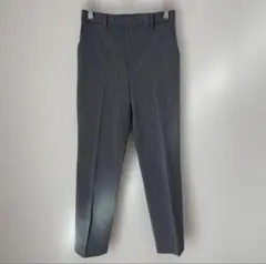 ユニクロ スマートアンクルパンツ S グレー ストライプ オフィスカジュアル