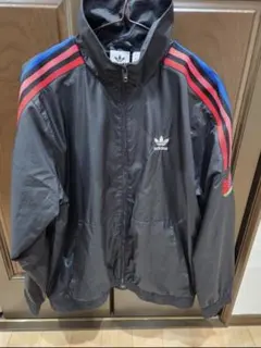 adidas ストライプデザイン ナイロンジャケット Lサイズ