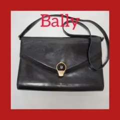 【希少】Bally ブラックレザー ショルダーバッグ MADE IN ITALY
