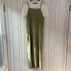 オリーブ スリーブレス サロペット M
