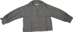 秋冬　AFRICATARO チェック柄　ボタン付き長袖シャツ