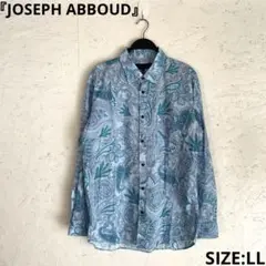 【JOSEPH ABBOUD】長袖ペイズリー柄シャツ　コットンシャツ　LL