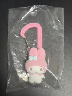 マイメロディ フロッキーチャーム キーホルダー カラビナ付き